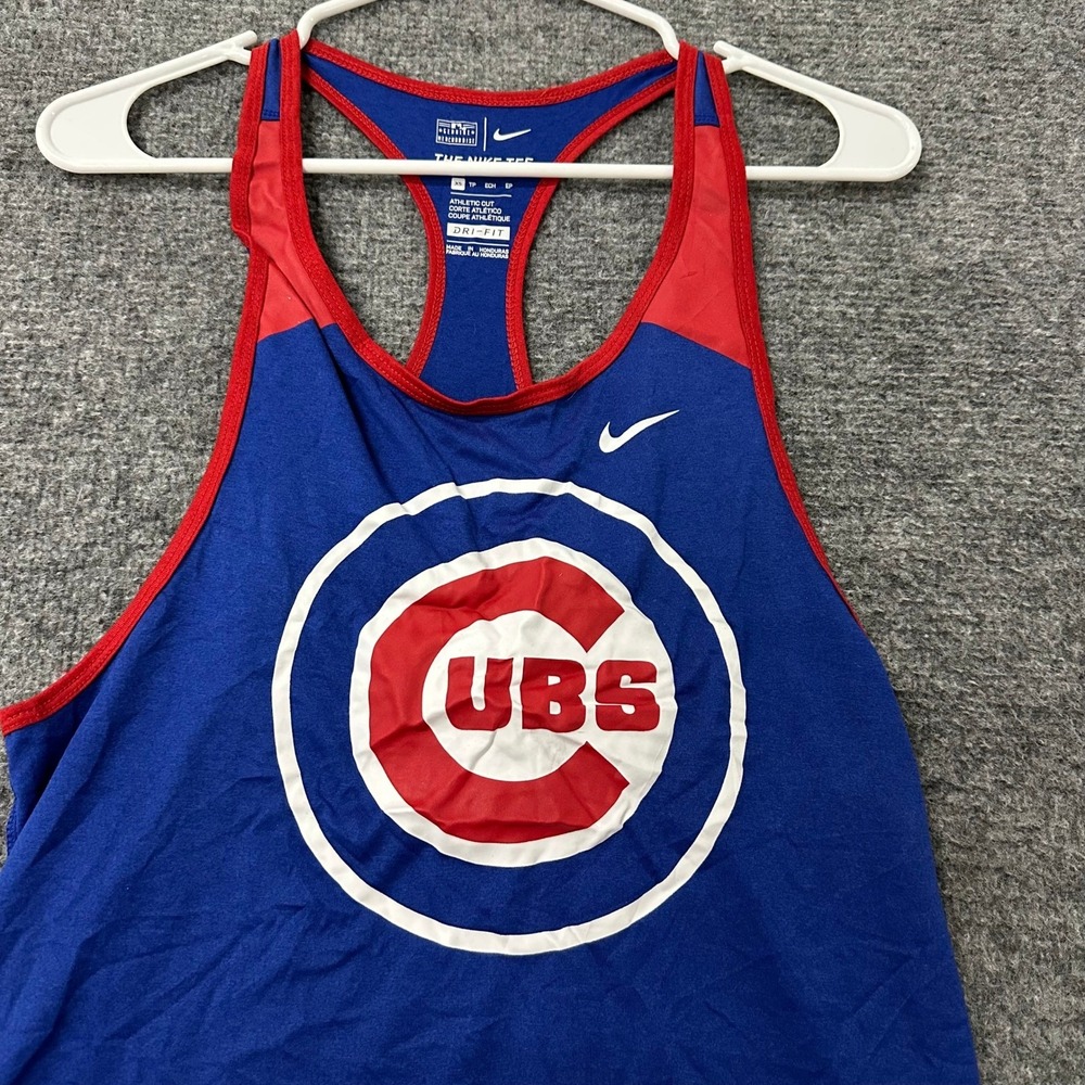 Nike Tank Top Womens Size XS Blue Chicago Cubs MLB Dri-Fit Racerback Athletic